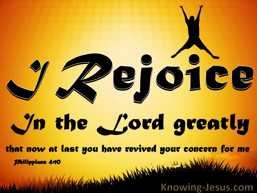 Philippians 4:10 Rejoice In The Lord (yellow)